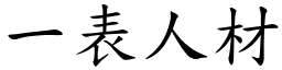 一表人材 (楷體矢量字庫)