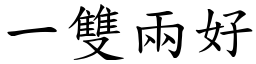 一雙兩好 (楷體矢量字庫)