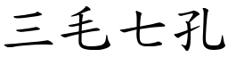 三毛七孔 (楷體矢量字庫)