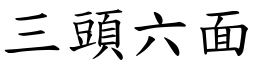 三頭六面 (楷體矢量字庫)
