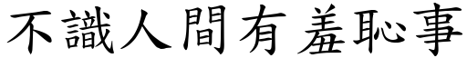 不識人間有羞恥事 (楷體矢量字庫)