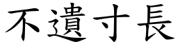 不遺寸長 (楷體矢量字庫)