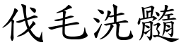 伐毛洗髓 (楷體矢量字庫)