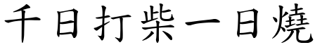 千日打柴一日燒 (楷體矢量字庫)