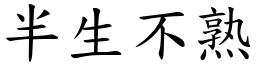 半生不熟 (楷體矢量字庫)