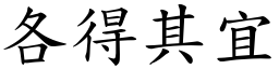 各得其宜 (楷體矢量字庫)