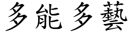 多能多藝 (楷體矢量字庫)