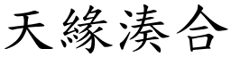 天緣湊合 (楷體矢量字庫)