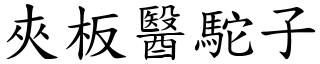 夾板醫駝子 (楷體矢量字庫)