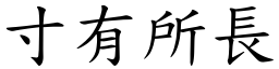 寸有所長 (楷體矢量字庫)