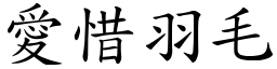 愛惜羽毛 (楷體矢量字庫)