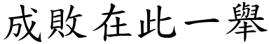 成敗在此一舉 (楷體矢量字庫)