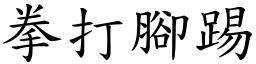 拳打腳踢 (楷體矢量字庫)