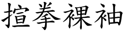 揎拳裸袖 (楷體矢量字庫)