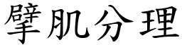 擘肌分理 (楷體矢量字庫)