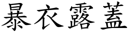暴衣露蓋 (楷體矢量字庫)