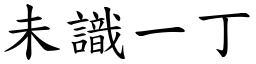 未識一丁 (楷體矢量字庫)