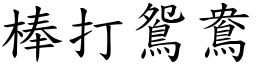 棒打鴛鴦 (楷體矢量字庫)