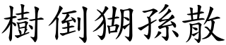 樹倒猢孫散 (楷體矢量字庫)