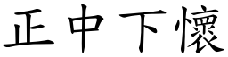 正中下懷 (楷體矢量字庫)