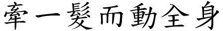 牽一髮而動全身 (楷體矢量字庫)