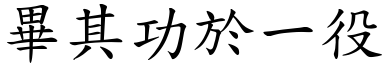 畢其功於一役 (楷體矢量字庫)
