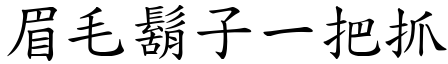 眉毛鬍子一把抓 (楷體矢量字庫)
