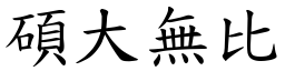 碩大無比 (楷體矢量字庫)