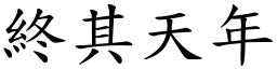 終其天年 (楷體矢量字庫)