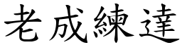 老成練達 (楷體矢量字庫)