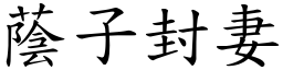 蔭子封妻 (楷體矢量字庫)