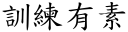 訓練有素 (楷體矢量字庫)