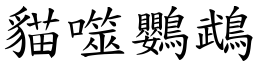 貓噬鸚鵡 (楷體矢量字庫)