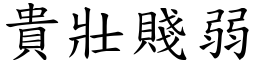 貴壯賤弱 (楷體矢量字庫)