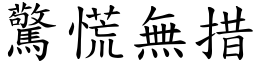 驚慌無措 (楷體矢量字庫)