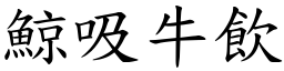 鯨吸牛飲 (楷體矢量字庫)