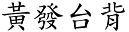 黃發台背 (楷體矢量字庫)