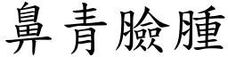 鼻青臉腫 (楷體矢量字庫)