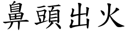 鼻頭出火 (楷體矢量字庫)