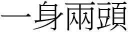 一身兩頭 (宋體矢量字庫)