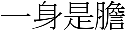 一身是膽 (宋體矢量字庫)