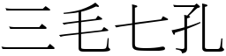 三毛七孔 (宋體矢量字庫)