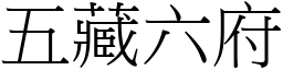 五藏六府 (宋體矢量字庫)