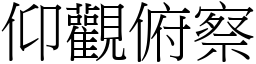 仰觀俯察 (宋體矢量字庫)