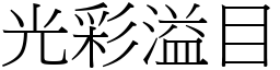光彩溢目 (宋體矢量字庫)