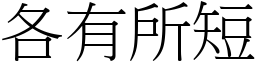 各有所短 (宋體矢量字庫)