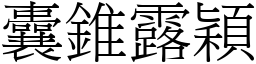 囊錐露穎 (宋體矢量字庫)