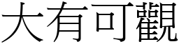 大有可觀 (宋體矢量字庫)