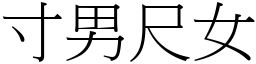 寸男尺女 (宋體矢量字庫)