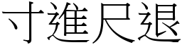 寸進尺退 (宋體矢量字庫)